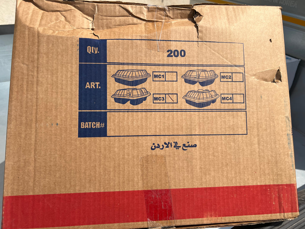 كرتون ماعون مايكرو مقطع ثلاثي الاهرام اردني (200 بالكرتون)