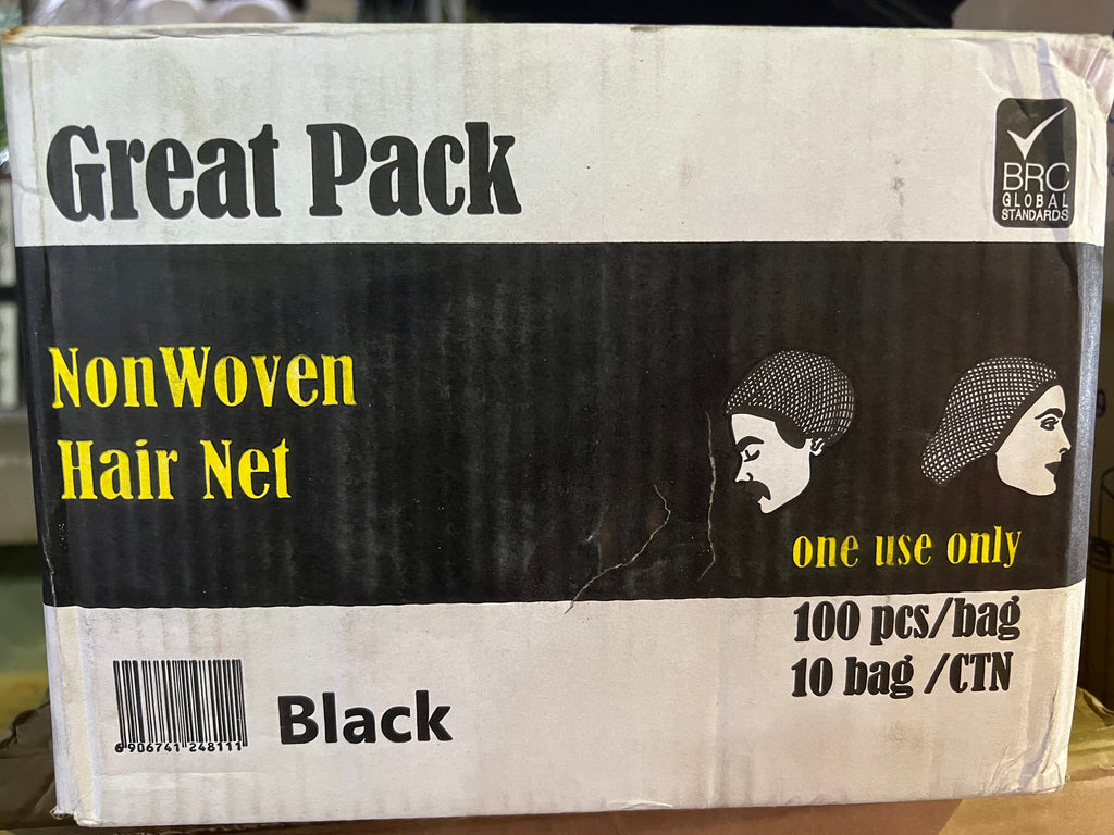 كرتون قبعة راس اسود (10 كيس، كل كيس ١٠٠ قبعة)